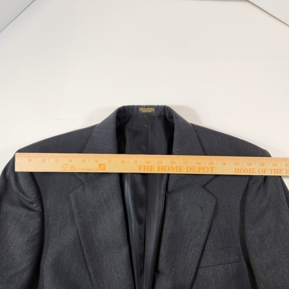 OSCAR De La Renta Mens 43R Dark Gray 100% Wool Blazer Sport Coat Suit Jacket - Picture 8 of 11